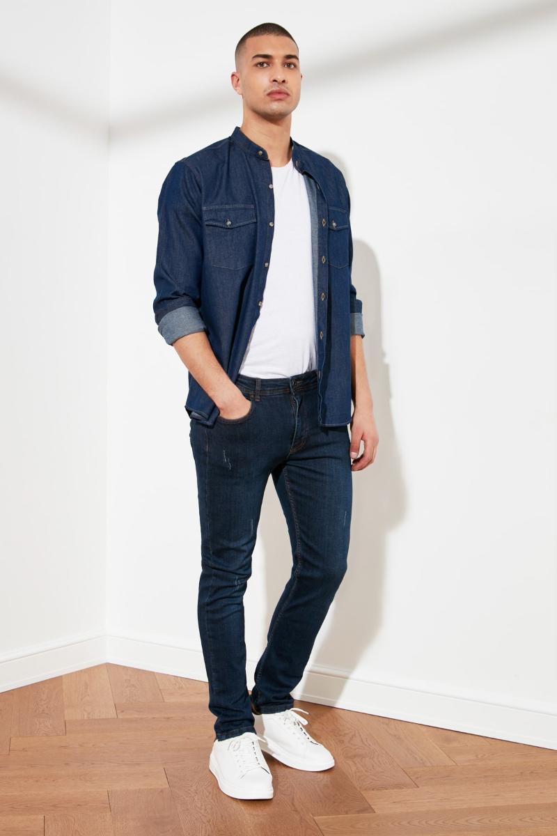 

Men's Jeans Trendyol Male Destroylu Skinny Fit TMNSS21JE0205, Indigo