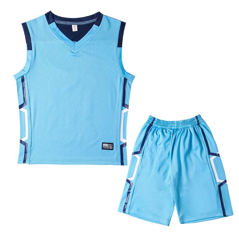 

Clothing Sets Children's Boys Summer Sleeveless Sport Set Basketball Clothes Kids Wholesale Size 120-170cm, Sky blue