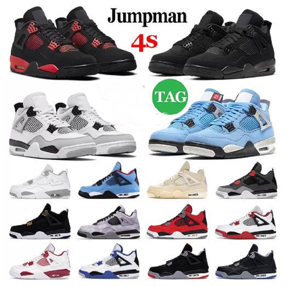 

Jumpman 4 Mens Basketball Shoes 4s Military Black Cat Red Thunder University Blue Infrared White Oreo Sail Men Womens Trainers Sports Sneakers Outdoor, # 6