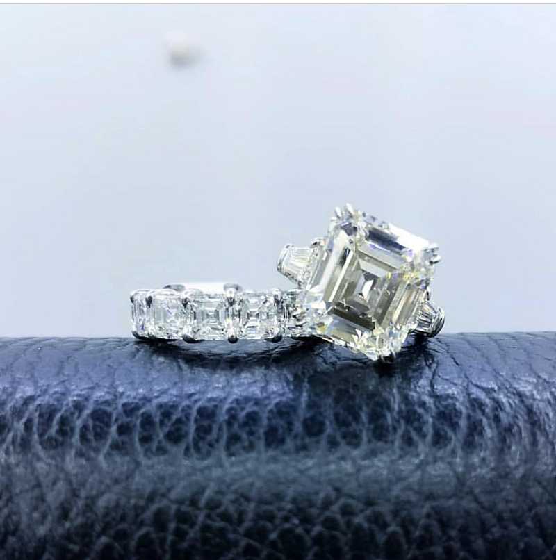 

Cluster Rings Original 925 Sterling Silver Asscher Cut Simulated Diamond Wedding Engagement Women Gemstone Finger Set Jewelry WholesaleClust