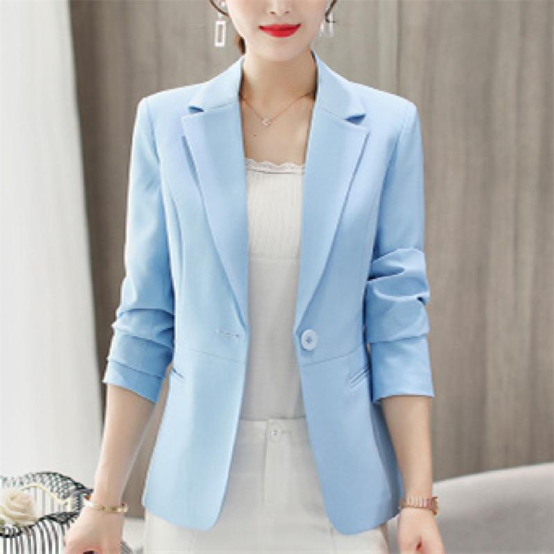 

Women' Suits & Blazers Spring Women Blazer Fashion Casual Work Jackets Coat Outerwear Autumn Career Female All-match Office Jacket Lady, Black