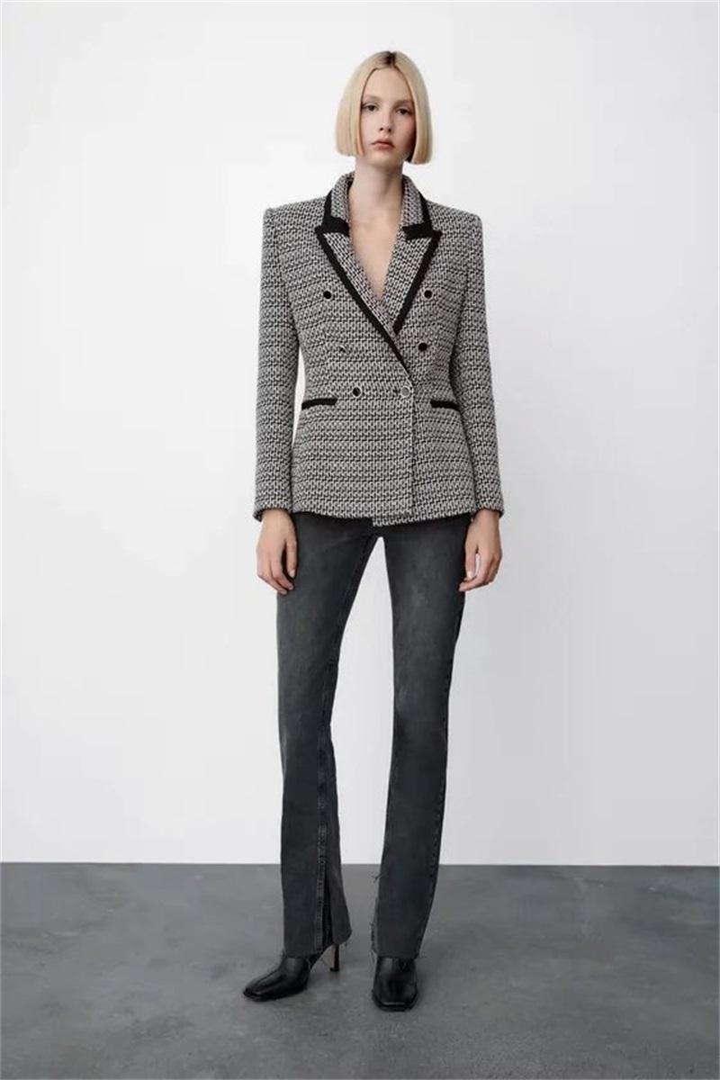 

Women's Suits & Blazers Winter Autumn Designer Women Suit 1 Piece Thick Blazer Plaid Long Style Coat Elegant Office Lady Wear High Quality I, Same as picture