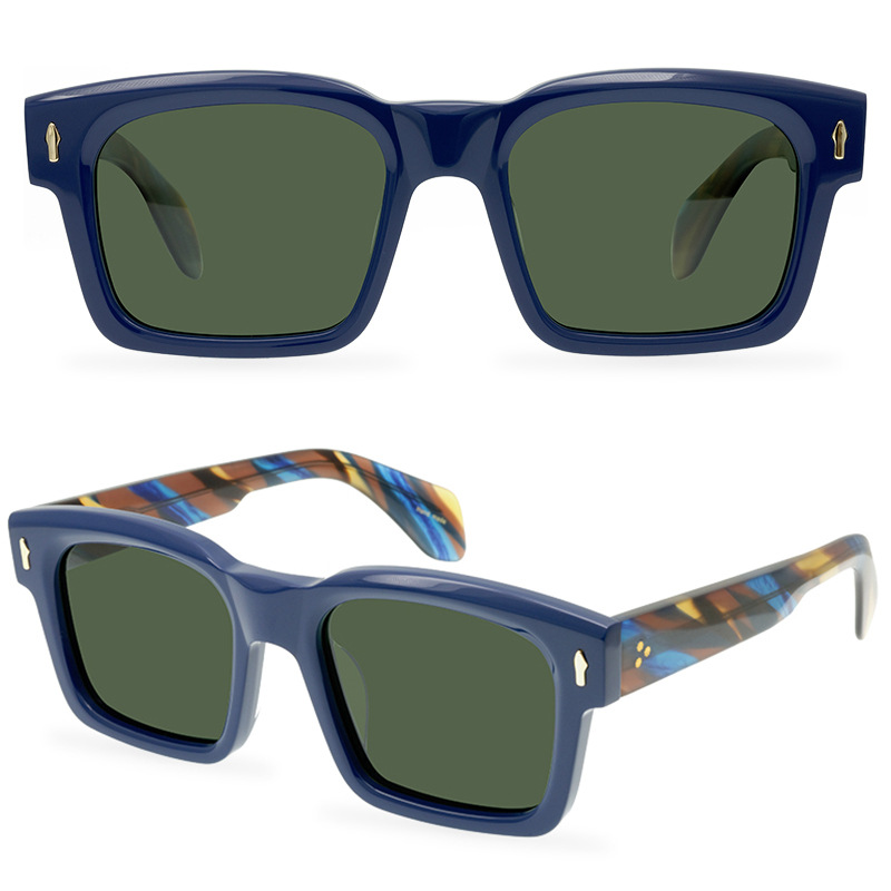 Fashion Designer Sunglasses for Women Men Polarized Sunglasses Square Eyewear Unisex UV Protection Vintage Eyeglasses Blue/Dark Green/Brown Lens Sun