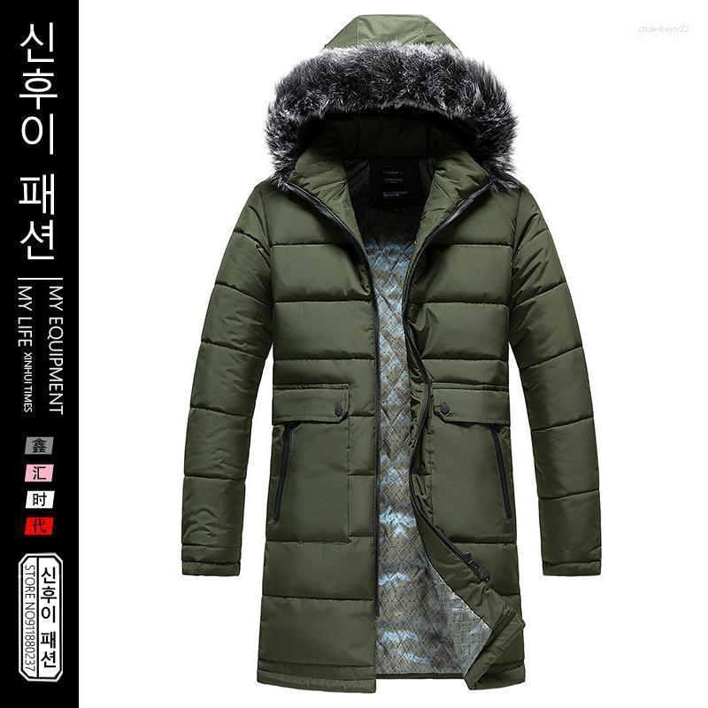 

Men's Down & Parkas -30 Degree Winter Long Coats Hooded Jacket Men Warm Thicken White Duck Coat Big Fur Collar Male Solid Stra22, Black