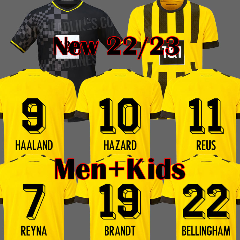 

HAALAND BVB soccer jerseys 22 23 YEYNA 2022 2023 BORUSSIA Jersey DOrtmund football shirt REUS NEONGELB BELLINGHAM HUMMELS BRANDT men + kids kit REYNA maillot de foot, Cl away