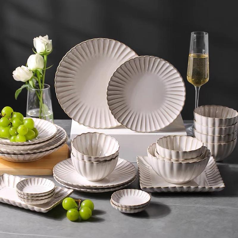

Dishes & Plates Ceramic Dinnerware Set Dinner Salad Soup Bowl Klin Glaze White And Bowls For Restaurant, Saucer dish