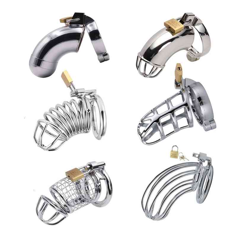 Big Metal Cock Cage Male Chastity Device Bdsm Sex Toys for Men Penis Lock Erotic Bondage Husband Loyalty Drop Shipping-image-760668864