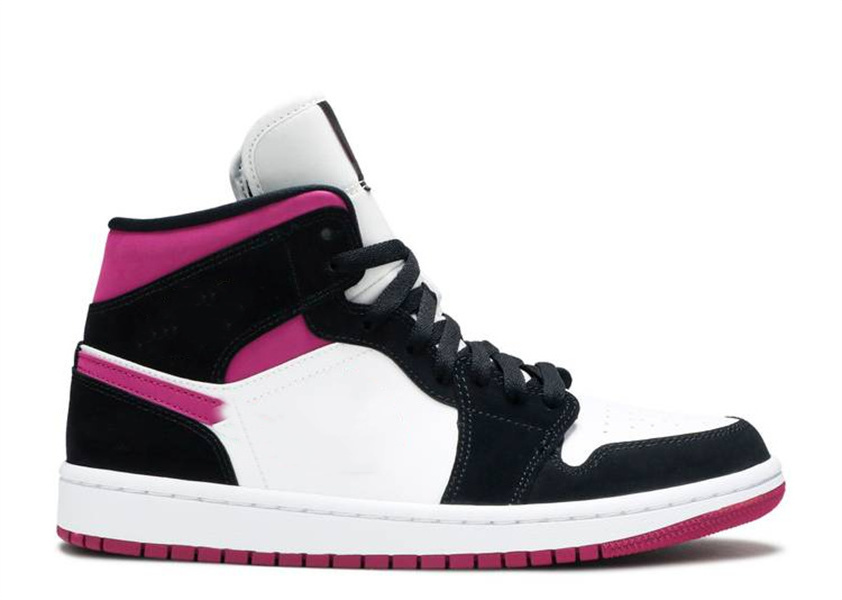 

Brand Shoes Top Quality 1 Mid Magenta Basketball Mens Jumpman 1 Black White Cactus Flower Designer Sports Sneakers Size Ship, Bubble wrap packaging