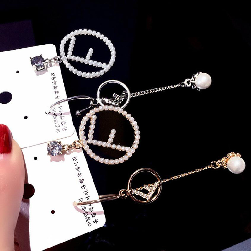 Fashion Women 18K Gold Plated Designer Earrings Ear Stud Designers Brand Temperament Crystal Rhinestone Pearl Earring Wedding Party Jewerlry ER05-image-766268869