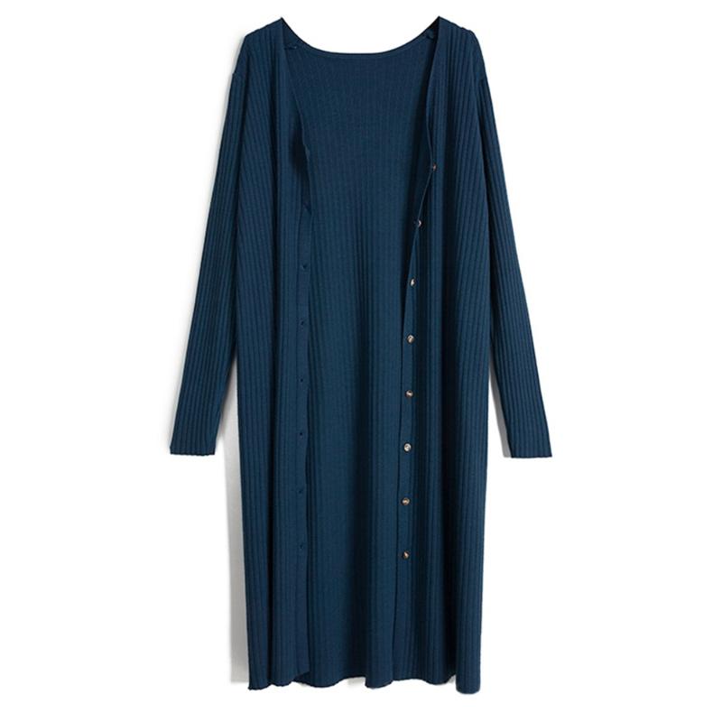 

Women's Knits & Tees WSYORE Mid-long Knitted Cardigan Women Slim Spring And Autumn Casual Wild Sweater Jacket Female NS2750, Black