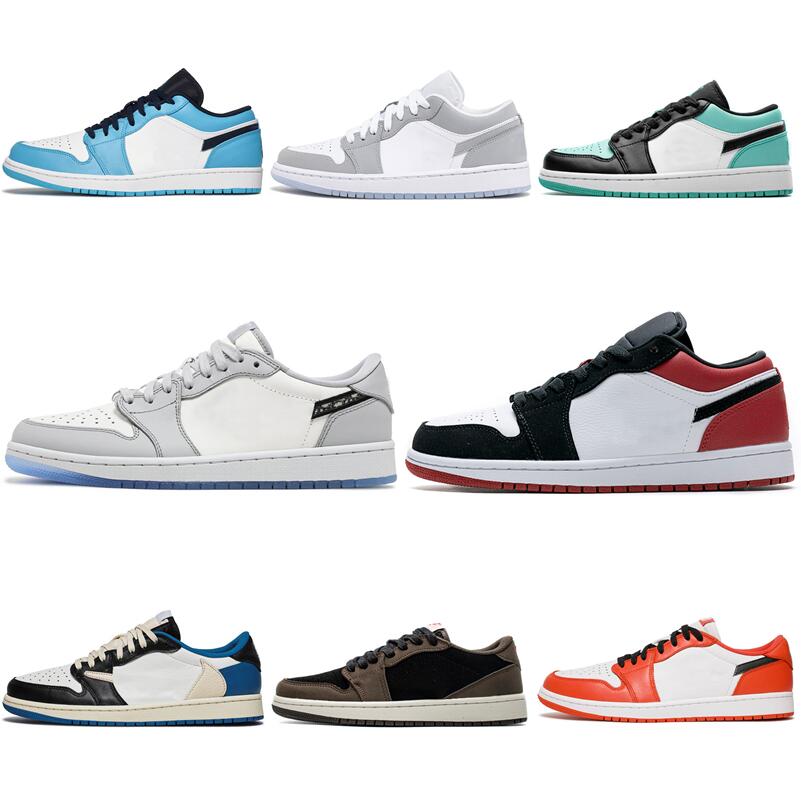 Qualité Jumpmans Mens 1 Chaussures de basket-ball Low 1s Womens Blue Moon Red Banned Bred Chicago Black Toe Court Purple Game Royal Unc Shadow Lucky Green Sneakers S6