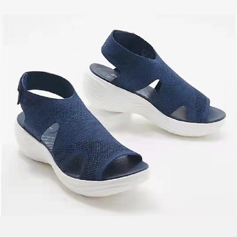 

Sandals Women Summer Slip-On Mesh Casual Breathable Female Vulcanized Shoes Sports Footwear Concise Ladies Shoe Plus Size, 6314-bu