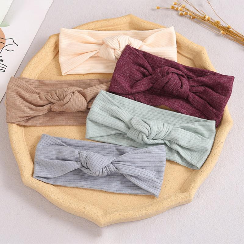 

Hair Accessories 2022 Knot Baby Headwear Knit Girl Headband Solid Color Band Toddler Turban Birth Gift