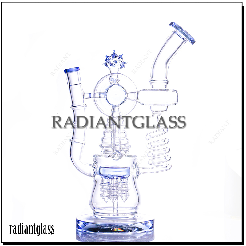 

Hookahs 12.5inches Bongs Lookah Glass Spiral Recycler Percolator Rig Tobacco Pipe Bong