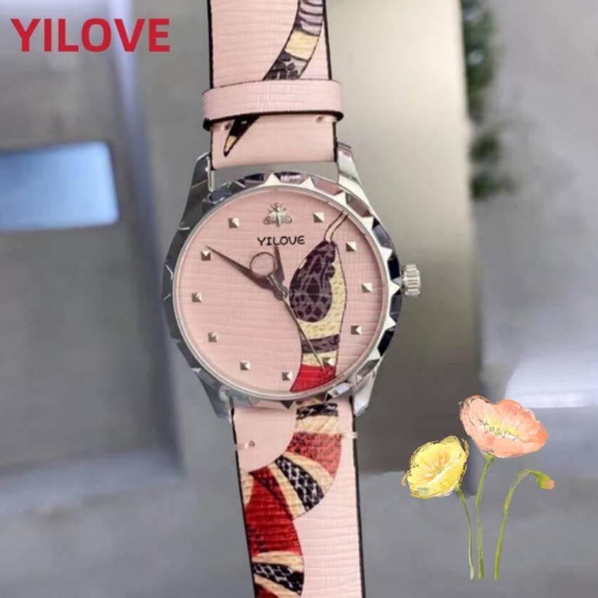 

Top Brand Womens 38mm Watch Luxury Green Blue Pink Genuine Leather Strap Clock Quartz Classic Waterproof All Dial Working Famous Stopwatch Gifts Wristwatch, As pic