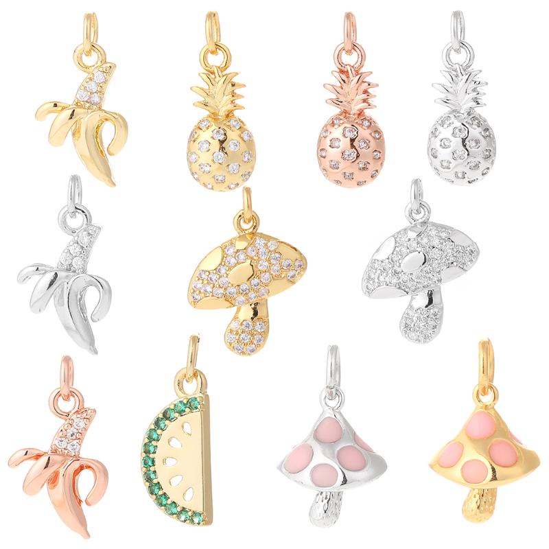 

Charms Fruit Jewelry For Making Banana Pineapple Mushroom Pendant Diy Earrings Necklace Bracelet Make CopperCharms