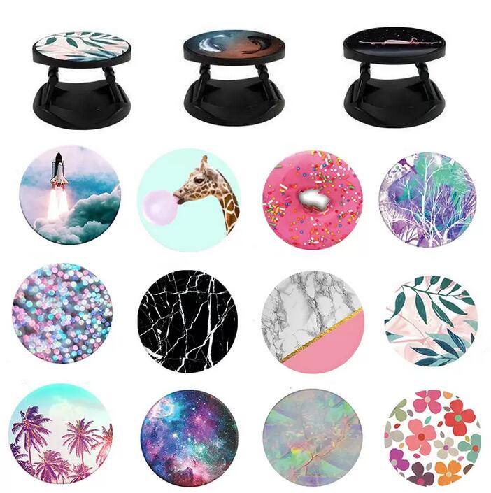 

Foldable Finger Holder cellphone Holders Grip Bracket Pocket Socket Phones Stand with opp bag car mounts, Black base