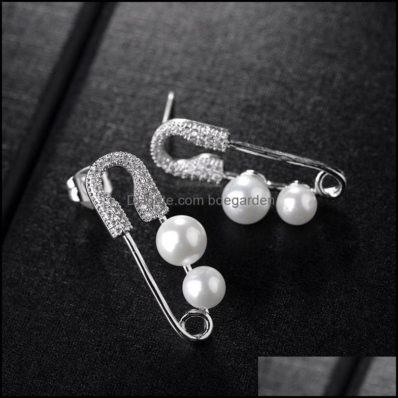 

Ear Cuff Earrings Jewelry Fashion-Womens Fashion Stylized Pin Zircon Pearl Drop Delivery 2021 Dhvz9