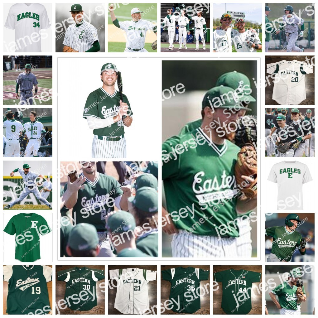 2022 Eastern Michigan Eagles EMU Stitched College Baseball Jersey 1 SHANE EASTER 2 EVAN SINES 3 COLTRANE RUBNER 4 GRANT REISING 5 GLENN MILLER 6