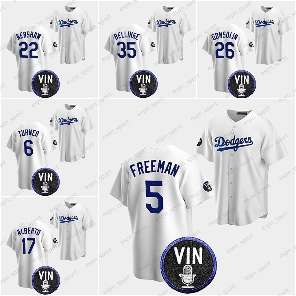 

Custom 67 Vin Scully patch Freddie Freeman Jersey 50 Mookie Betts Julio Urias Cody Bellinger Kershaw Justin Trea Turner Champions Baseball jerseys Men Women Kids, Daoqi (men)