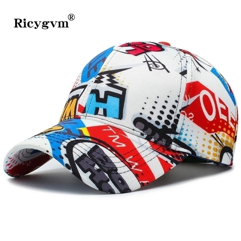 

Hip Hop Street Print Baseball Cap For Men Women Spring Autumn Adjustable Hat Outdoor Sun Protection Hat Streetwear W220811