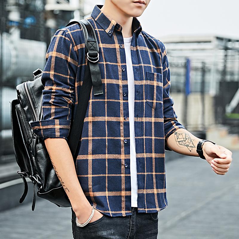 

Men's Casual Shirts Men's High Quality Plaid Fashion Pocket ShirtsMen's, Black