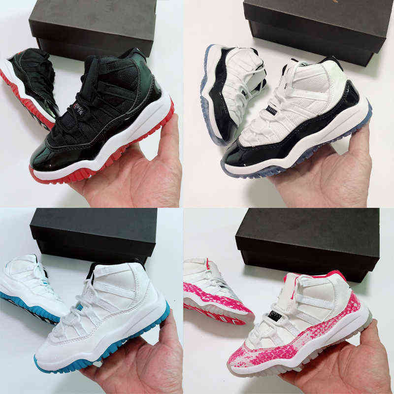 

Top Quality Jordons 11 Jumpman 11s Kids Basketball Shoes Space Jam 11s Bred Concord School Sneakers Boys Legend Blue Trainers