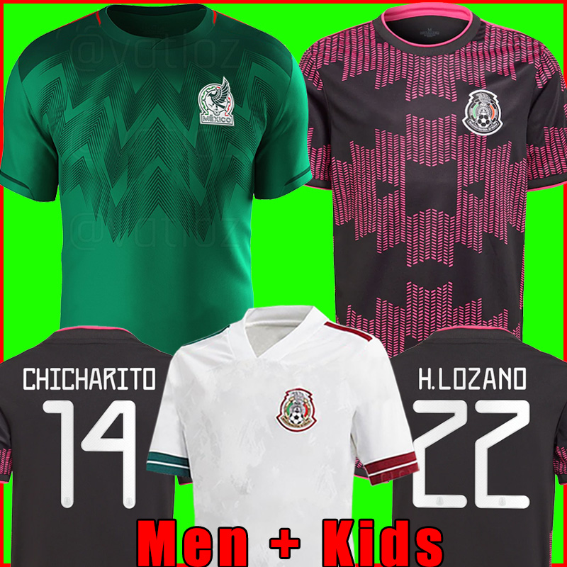

Mexico soccer jersey 2022 world cup fans player version CHICHARITO A. GUARDADO H. LOZANO HERRERA G DOS SANTOS 22 23 football shirt Men + Kids kit sets uniforms tops, 2022 kids home