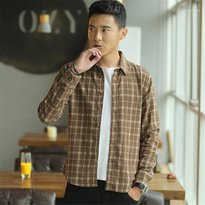 

Spring Shirts Men Fashion Red Plaid Turnover Collar Single-breasted Slimming British Style Male Shirt Men's Casual, Black