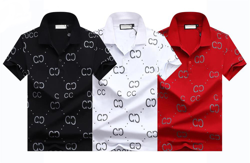 

2022 Mens polos shirt brand classic tshirt men Designers tees Embroidery short sleeve summer Lapel stripe solid color chest letter women decoration tops M-3XL#30, White