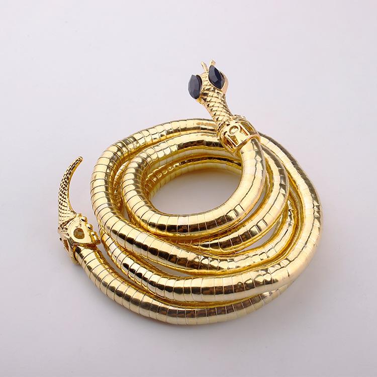 

Chains Choker Alloy Necklace Snakelike Bracelet 90CMChains