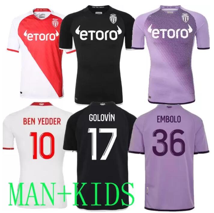 

2022 2023 AS Monaco soccer jerseys 22 23 Monaco Football shirts jersey, 22/23 away