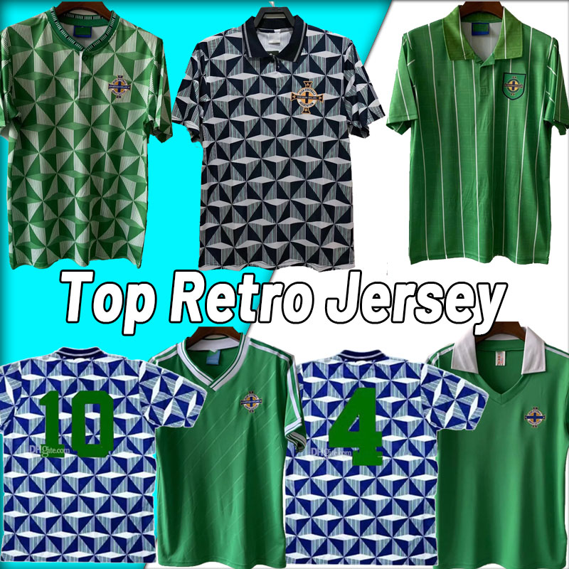 

1994 90 91 92 93 Northern Ireland Retro Mens Soccer Jerseys Classic National Team Away Short Sleeve Adult Uniforms 1988 Gray White Football Shirt, 1990