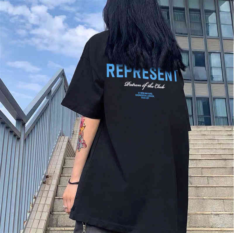 High Represent Quality t shirt Life London Limited Short Sleeve Men's American T-shirt Women's Fog High Street Loose Ins Fashion Summer