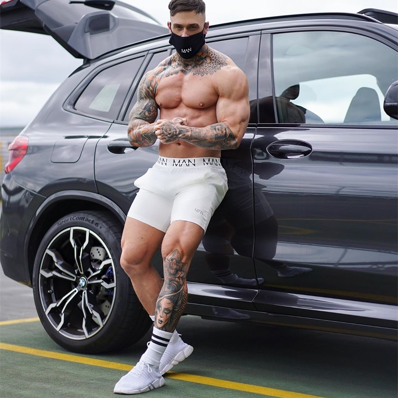 

Summer White Men Shorts Japanese Styl Polyester Running Sport Shorts Mens Casual Elastic Waist Solid printing Summer man shorts 220407, Blue