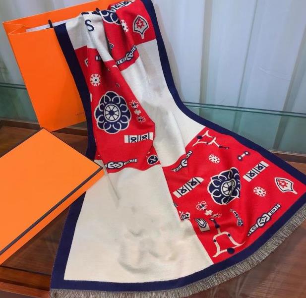 

Scarf autumn and winter imitation cashmere scarf female warm outdoor windproof striped square shawl wrap blanket double-sided comfortable retro with tassel soft