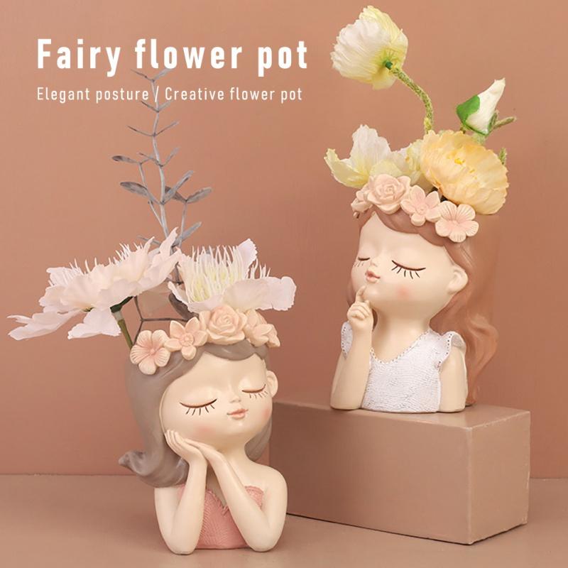 

Vases Resin Flowerpot Ornament Lovely Fairy Shape A Fantastic Decoration For Your Warm House Home