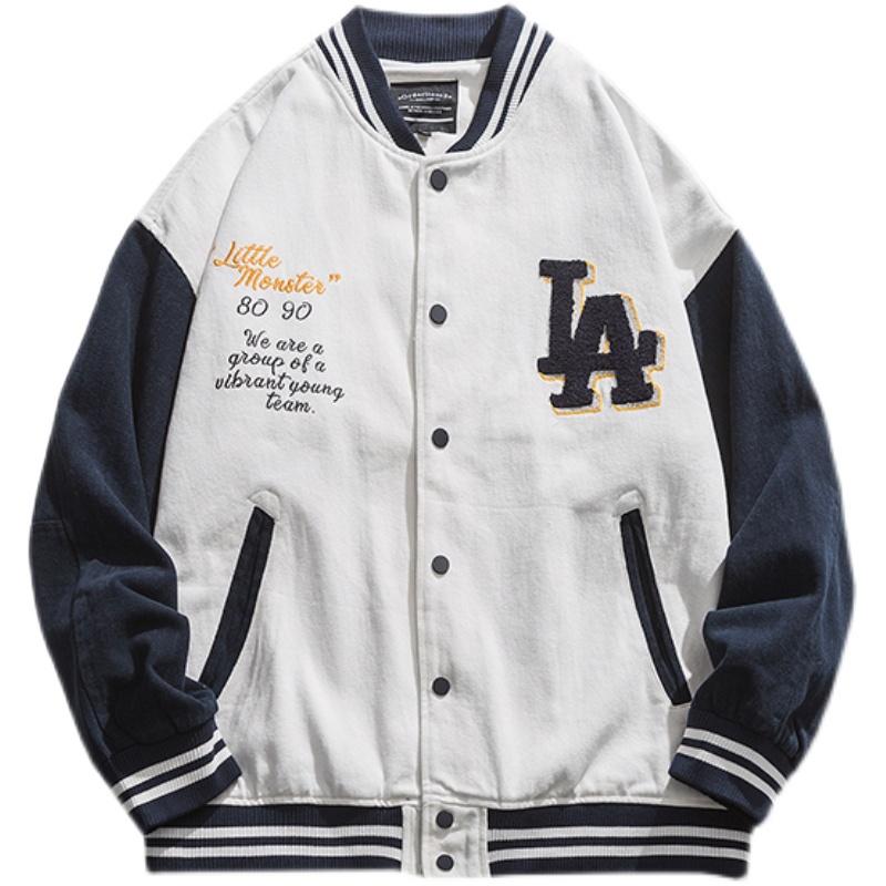 

Men's Jackets Baseball For Men Applique Embroidery Men's Clothing 2022 Spring Streetwear Casual Varsity Bomber Jacket CoatMen's, White
