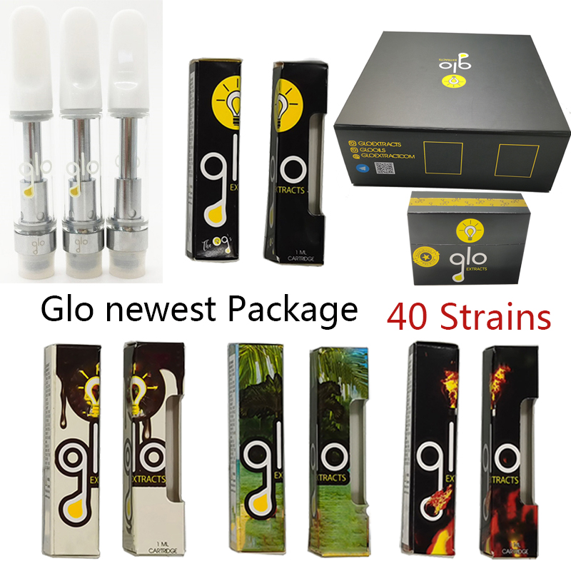 

Glo Cart Vape Cartridges Packaging Empty Atomizers Vape Cartridge Premium Package 0.8ml 1ml Ceramic Carts 510 Thread Glass Tank Thick Oil Vaporizer Pens Flat Tips