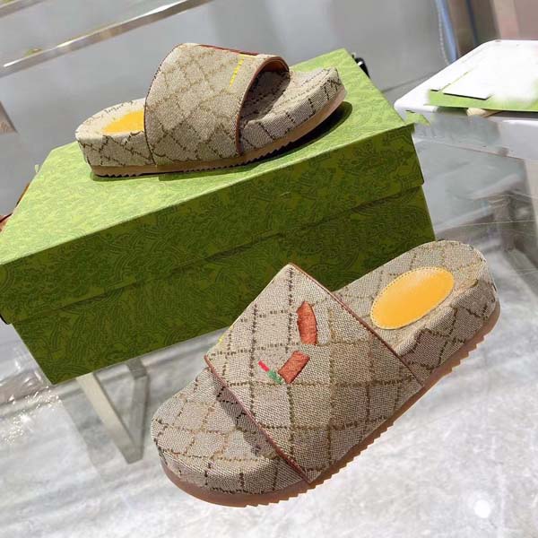 

Designer Newest Women Men Sandals Platform Wedge Slipper Outdoor Beach Flat Shoes Thick bottom Slippers Size 36-46 With box, 1#