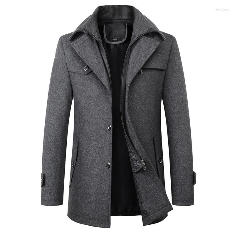 

Men' Wool & Blends Trench Coat Overcoat Long Notch Lapel Collar Regular Fit Basic Jacket Sleeve Solid Wine Camel Black -3XL Viol22