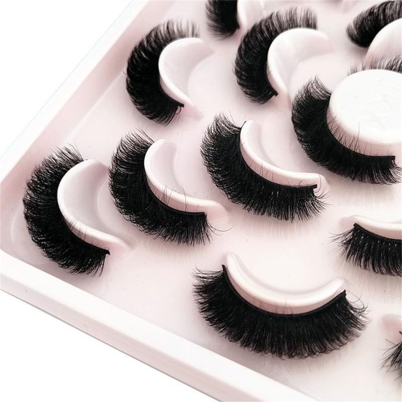 

False Eyelashes Pairs D Curl 15mm Russian Lashes 6D Faux Mink Reusable Fluffy Volume Strips ExtensionsFalse