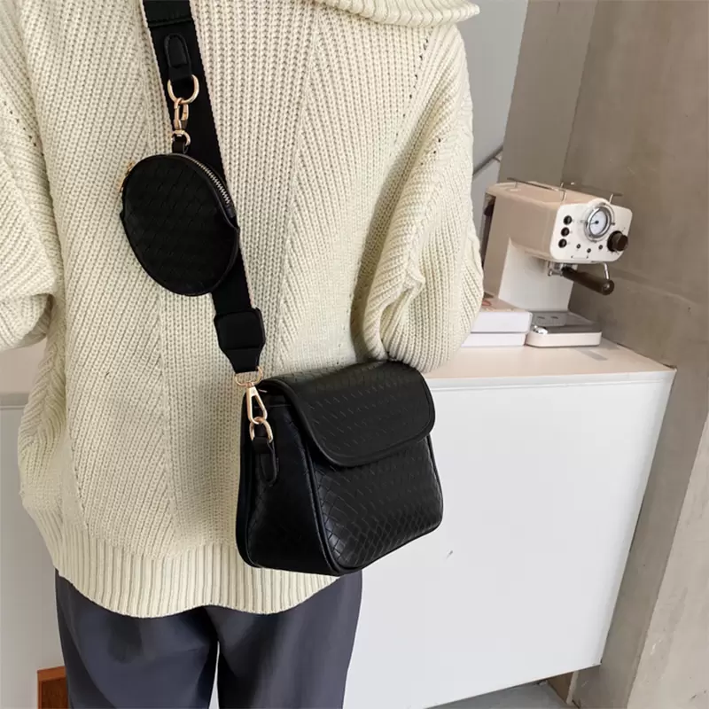 

Broadband Crossbody Bag for Women Luxury Woven Pattern Shoulder Bag Female Fashion Brand Design PU Leather Purse and Handbag, Lavender