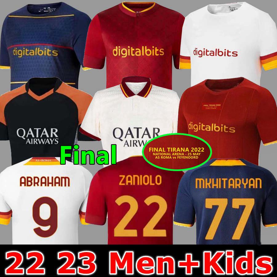 

20 21 22 23 roma home SOCCER JERSEYS Pastore Pellegrini 2021 2022 2023 fans rome totti Zaniolo DZEKO MANCINI KUMBULLA men and kids kit FOOTBALL EL SHAARAWY Uniforms, 21 22 third jersey