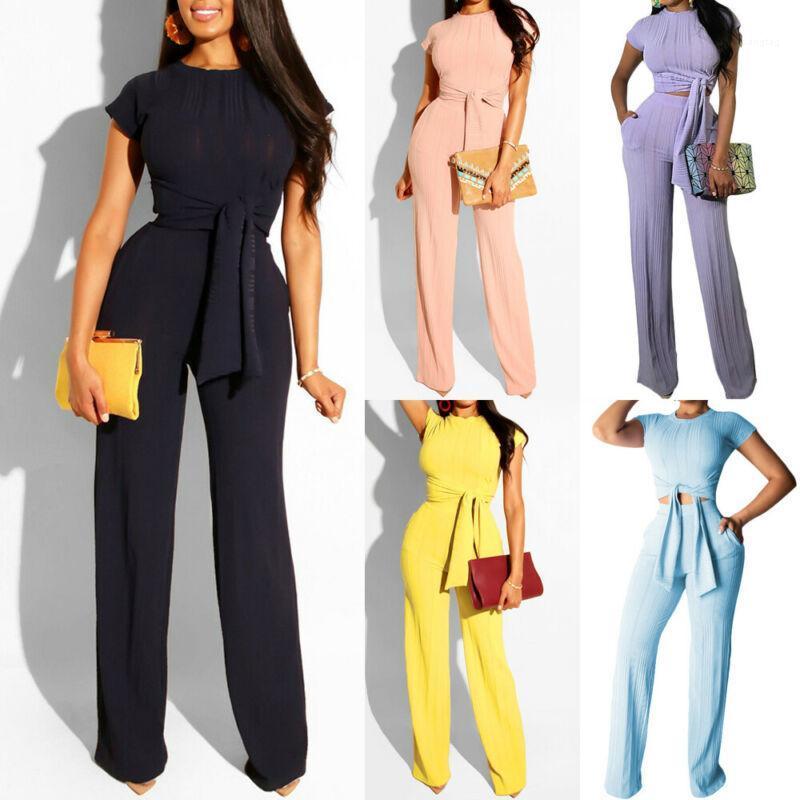 

Women 2 Piece Set Crop Top Pants Bodycon Outfits Tracksuit Solid Color Slim Fit T-Shirt Long Casual 2022 Spring, Pink