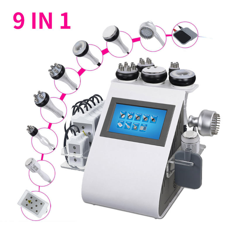 9 In 1 40K Cavitation Slimming Machine Ultrasonic Beauty Device Slim Fat-reducing Laser EMS Body Shaping RF Skin Lifting Photon Vacuum Tightening