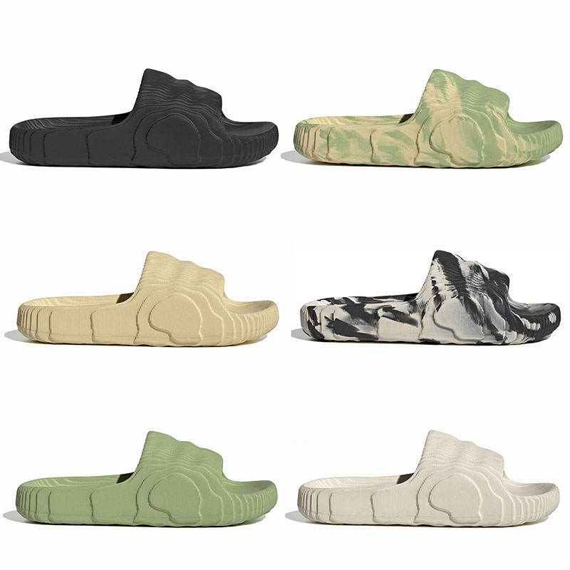 

Adilette 22 3D Striped Slippers Sandal Foam Runner Black Resin Magic Lime St Desert Sand Mineral Blue Mineral MXT Moon Grey Men Women Platforms Rubber Sandals, 06
