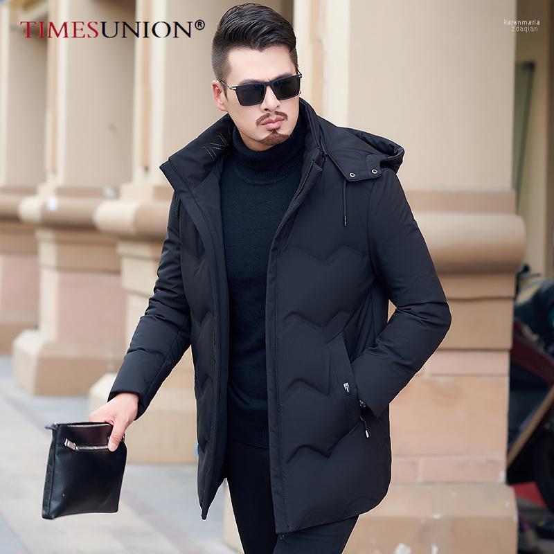 

Men's Down & Parkas Fashion Mid-length Winter Men Jackets High-end Warm White Duck For Hooded Kare22, Black