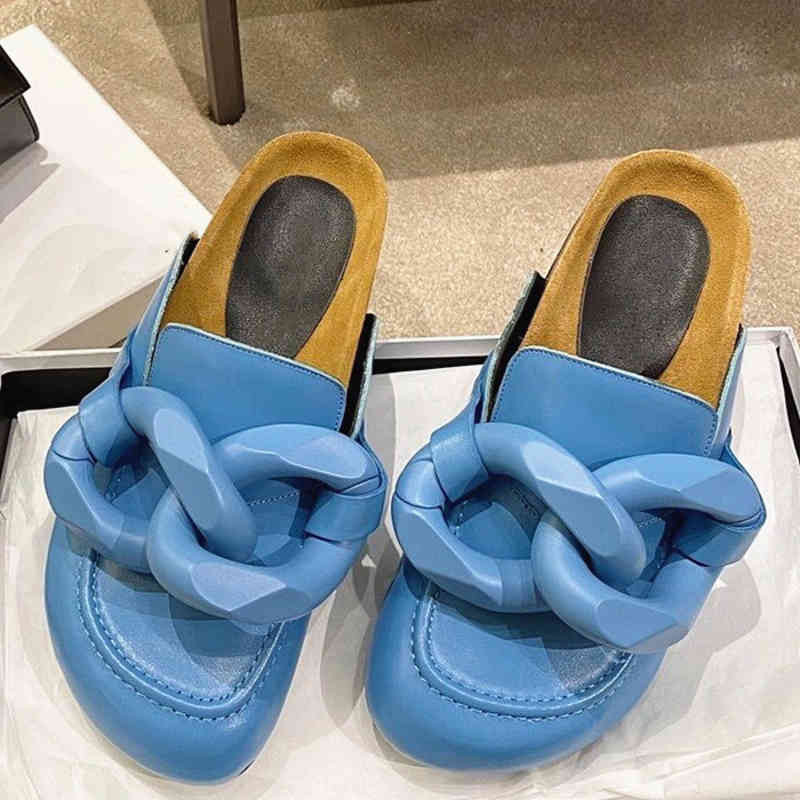 

Slippers Buty damskie retro women's flat bottom flip flops fashion classic slippers removable chain design home leisure collocation, 2# shoe box