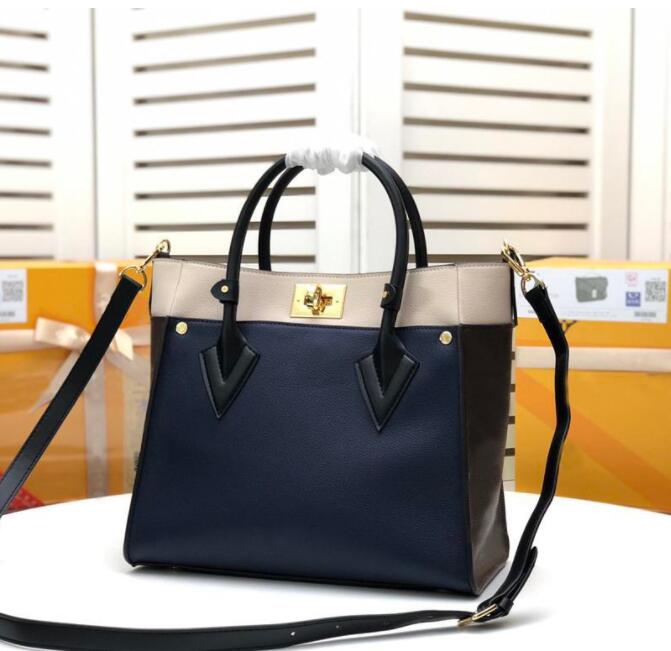

lvs handbag Designer luxury bag handbags purse On My Side bags elegant stitching fine grain calf shoulder strap handbag Luis size FRMN